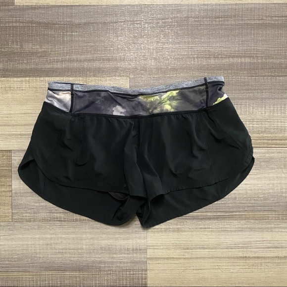 🆕Lululemon Speed Up Athletic Shorts Black Pattern